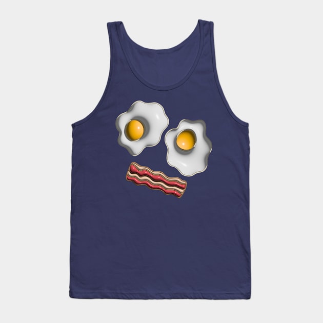 BACON AND EGGS FACE Funny Breakfast Fried Eggs - UnBlink Studio by Jackie Tahara Tank Top by UnBlink Studio by Jackie Tahara